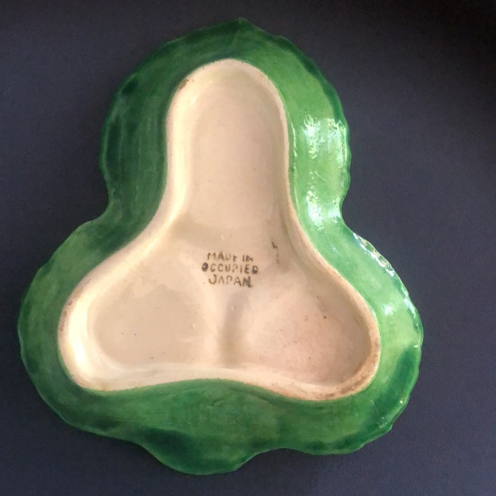 Vintage Maruhon Ware Tomato Condiment Set on Leaf Plate -Occupied Japan-Rare - Picture 4 of 7